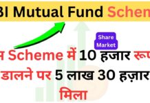 SBI Mutual Fund Scheme: अरे बाप रे इस Scheme में 10 हजार रूपए डालने पर 5 लाख 30 हज़ार मिलेगा सिर्फ इतने दिनों में SBI Mutual Fund Scheme